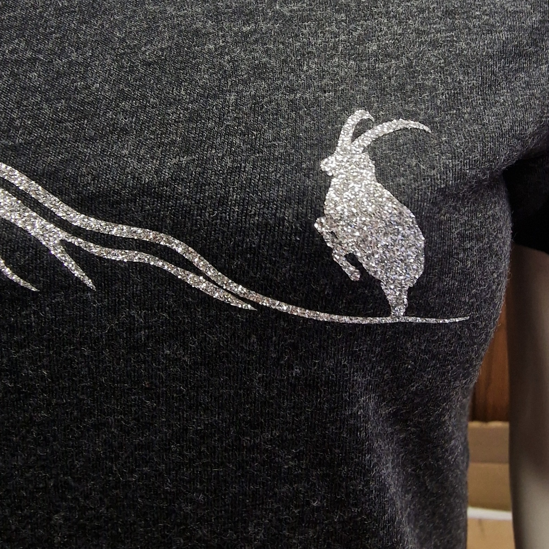 T-Shirt Steinbock Glitzer Gr. XS oder S (Frau)