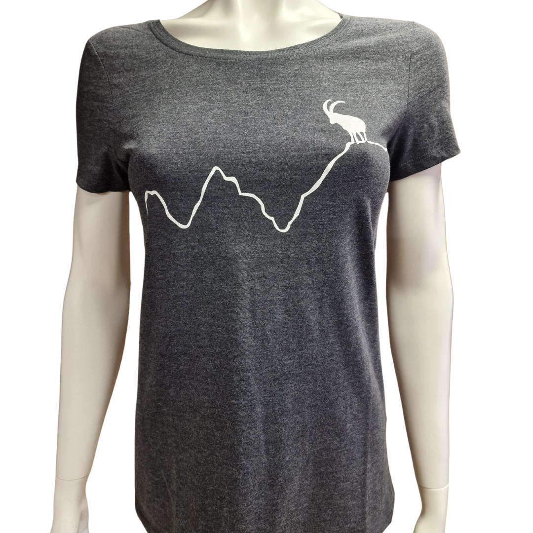 T-Shirt Steinbock auf Linie Gr. XS (Frau)
