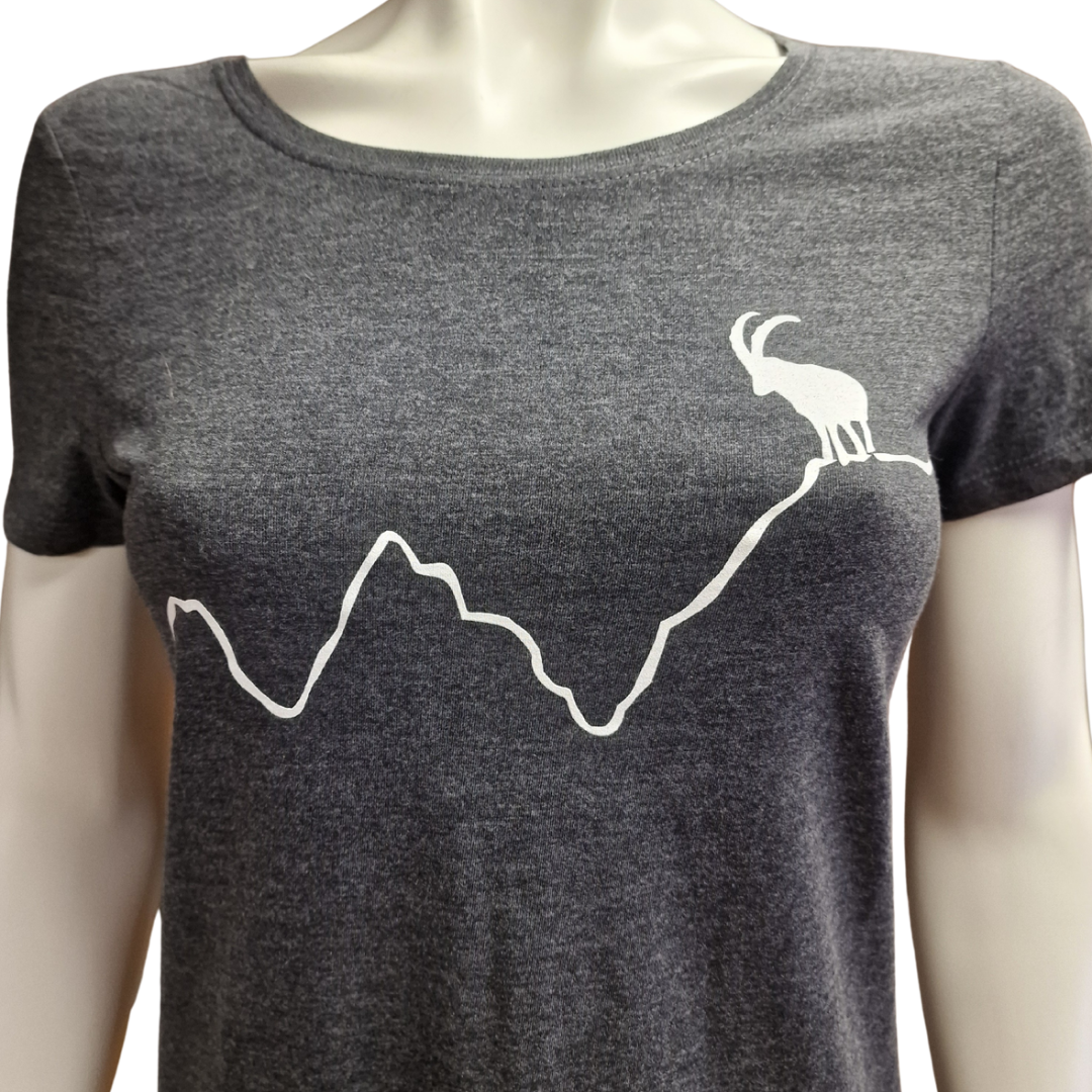 T-Shirt Steinbock auf Linie Gr. XS (Frau)