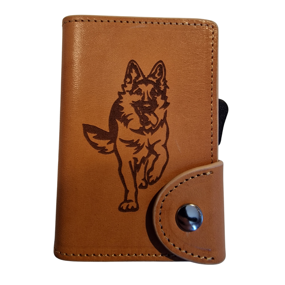 Echtleder Kartenhalter Schäferhund
