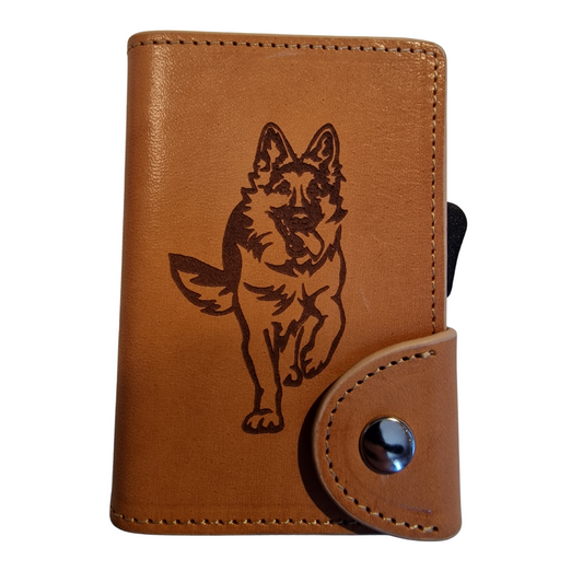 Echtleder Kartenhalter Schäferhund