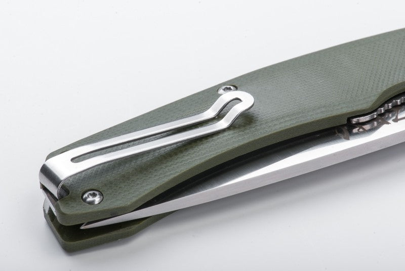 TEKUT EDC Klappmesser ZERO Skandinavischer Sandvik Stahl OLIVE