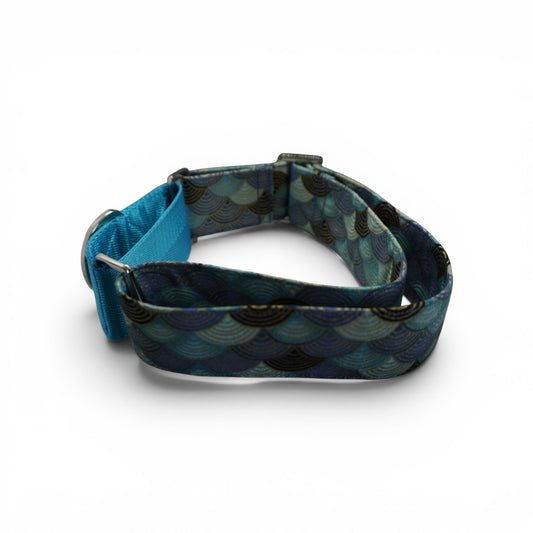 Stoffhalsband Regenbogen Blau - 45-70cm